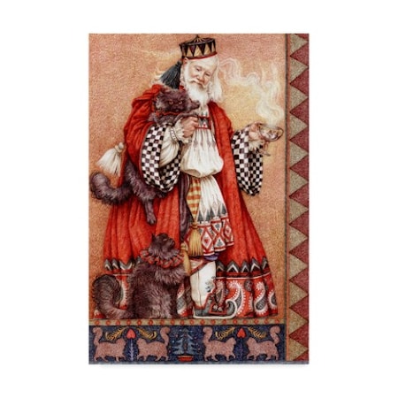 Anne Yvonne Gilbert 'Father Christmas And Cats' Canvas Art,30x47